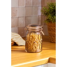 Karaca Storica Kilit Kapaklı Cam Kavanoz 700 Ml Beyaz