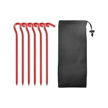 Padalink Kamp Çadırı Alüminyum 7 Tipi Toprak Çivisi - 6 Adet, Hafif, Yüksek Dayanıklı, Dökülme Önleyici, Depolama Çantası İle, Kırmızı Kırmızı