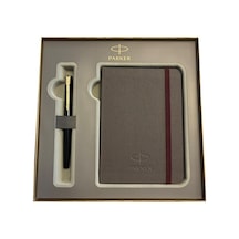 Parker Hediye Seti Gt Parlak Siyah Roller Kalem + Defter Çok Renkli