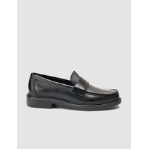 Cabani Serala %100 Hakiki Deri Siyah Erkek Loafer Gece Siyah