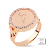 Kuyumcudukkanı Zirkontaşlı"aslan Burcu"yüzük-10433-r-leo Rose Gold