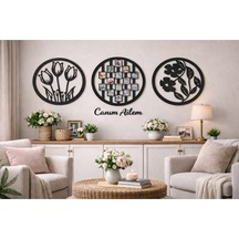 Resim Çerçevesi Canım Ailem Ve Çiçekler Çerçeve 50 Cm Çiçekler 30 Cm Dirno 11
