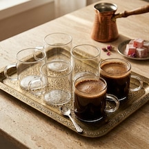 6'lı Borosilikat Cam Mini Kupa Seti - 130 Ml Tek Cidarlı, Altlıksız Türk Kahvesi Ve Espresso Fincanı Takımı çok renkli