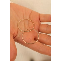 14 Ayar 3cm Halka Altın Küpe