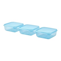 Ikea Pruta 3'lü Gıda Saklama Kabı Seti 600 Ml 14 X 14 X 6 Cm Şeffaf Turkuaz