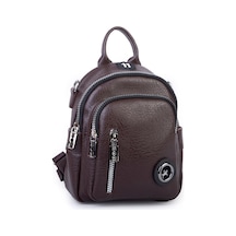 Nas Bag Kadın Dönüştürülebilir Sırt Ve Omuz Çantası Şık Geniş Fermuarlı Çanta 24x31x14 Cm Kahve Victoria Kahve - Kahve