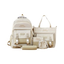 Suntek Okul Çantaları Set Tuval Sırt Çantası Kalem Çanta Bej