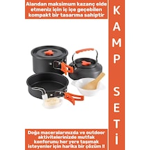 Kamp Premium Kamp Piknik Dağcılık Outdoor Yemek Pişirme İç İçe Geçebilir Kompakt Isı Yalıtımlı Kola Çok Renkli