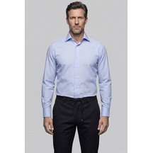 Bisse Mavi Regular Fit Pamuk Cepsiz Klasik Uzun Yaka Gömlek Gmczg252117 E35