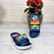 Calx 319 Lacivert-beyaz 3d Baskılı Erkek Çocuk Terlik Lacivert - Beyaz