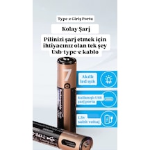 İnce Pil Aaa Pil Usb Type-c Kablo İle Şarj Edilebilir Lityum 2'li İnce Pil 1.5v Aaa / 1200mwh