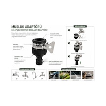 Musluk Adaptörü Kendinden Kelepçeli Hortum Bağlantı Aparatı