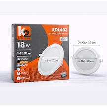 K2 Led Systems Kdl403 18w Led Sıva Altı Yuvarlak Panel 4000k Gün Işığı Nötr Beyaz