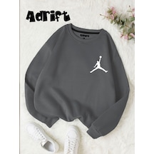 Unisex Basket Baskılı Bisiklet Yaka Sweatshirt Unisex Basket Baskılı Bisiklet Yaka Sweatshirt