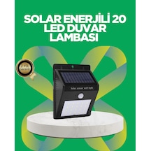 Mey İthalat Solar Enerjili 20 Led Hareket Sensörlü Duvar Lambası