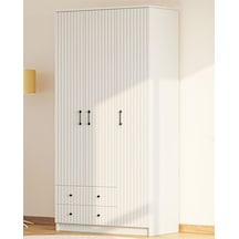 Rabi Mobilya İrem Country 3 Kapak 2 Çekmeceli Mega Gardırop