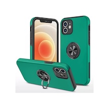 Sh Newface Apple iPhone Uyumlu  12 Kılıf Elit Yüzüklü Kapak - Yeşil Najmaddin