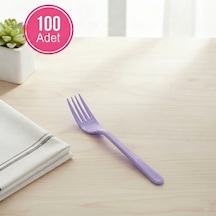 100 Adet Lila Plastik Lüx Çatal
