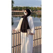 Qalortex Scarf Premium Pamuklu Jakar Şal-siyah