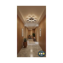 Aura Serisi Premium 3 Renk Led Avize - Modern Geometrik Tasarım Salon, Oturma Odası Ve Antre İçin Siyah
