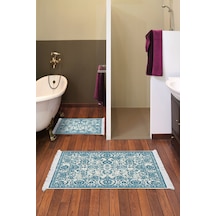 Eko Trend Djt 2 Li Yıkanabilir Kaymaz Taban Banyo Paspas Klozet Takımı 744 Vintage Mavi 60 X 100 - 50 X 60