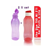 Eco Şişe Suluk Matara 750 Ml 2li Kor Pırıltı - Lila Karışık