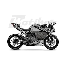 Cfmoto 250sr K'night Model Parçalı Motosiklet Kaplama Sticker Etiket Modeli Koyu Gri Gri Beyaz