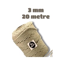 3 Mm 20 Metre Hasır İp - Kendir İp - Dekor İpi