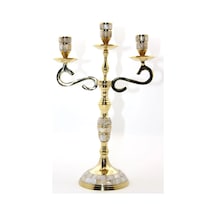 Magicool Pirinç Sedefli 3'lü Şamdan 18912