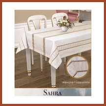 Bezos 160x260 Cm Kapicino Sahra Polyester Ajurlu Keten Tablecloth Şık Masa Dekoru Pro Çok Renkli