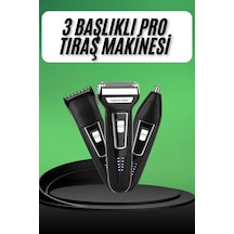 Mey İthalat Tıraş Makinesi 3 Başlıklı T Başlıklı Hassas Ciltlere Özel Saç Sakal Vücut Kulak Ve Burun