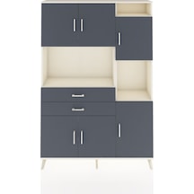 Arges Dolap 9 Raflı 2 Çekmeceli 6 Kapaklı 132x30x195 Aytaşı-antrasit/antrasit Antrasıt/antrasıt