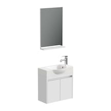 Aqua Bagno Minizia Banyo Dolabı 55 X 32 Cm. Beyaz,lavabo Dahil Abs.50.35.01.03