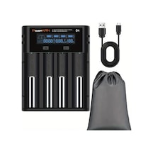 Xuweiwei Powerkan D4 4 Yuvalı Evrensel Pil Şarj Cihazı Lcd Ekran Usb Bağlantı Kısa Devre Koruma Lityum Ni-mh