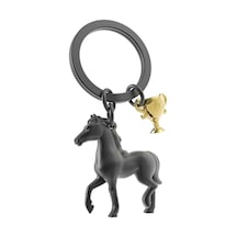 4 Adet Metalmorphose Yarış Atı Anahtarlık Koyu Gri- Dore Mtm235-01
