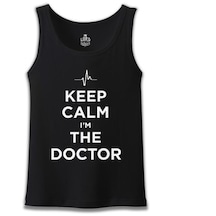 Keep Calm I Am The Doctor Siyah Erkek Atlet