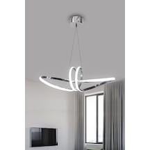 Papyon Toplu Modern Sarkıt Led Avize - - Kumandalı / Krom Krom