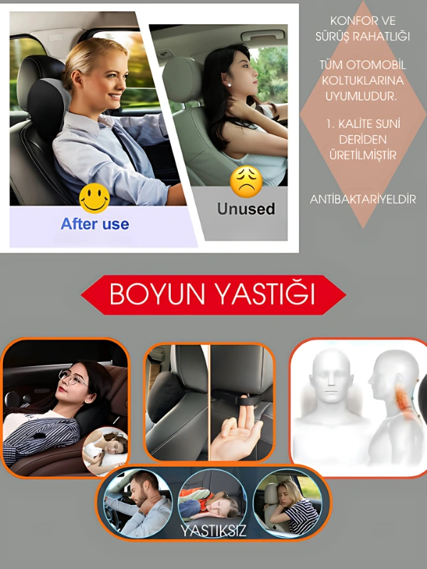 Infiniti Fx35 S50 2002-2009 Oto Koltuk Sarı Şerit Boyun Yastığı 2 Adet