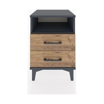 Hyperion Komodin Tek Raflı 2 Çekmeceli 44x44x64 Antrasit-çam Antrasit