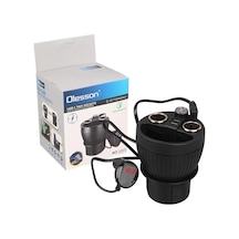 Hubrendy Sh Olesson 1640 12-24v Çiftli Çift Usbli 120w 80cm Kablolu Dijital Ekranlı Araç Çakmak Çokl