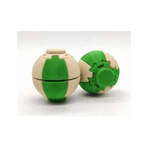 Alvera Press Küresi 3d Baskı Dönüşen Mekanik Fidget Stres Oyuncağı-yeşil-bej 06990517