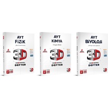 3d Yayınları 2024 Ayt Fizik + Kimya + Biyoloji Video Destekli Defteri Seti 3 Kitap