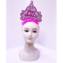 Happy - 494 - Birthday Neon Pembe Renk Doğum Günü Tacı - Edntrend - 24x15 Cm