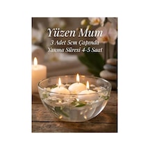 3 Adet Beyaz Suda Yüzen Mum Seti - 5 Cm Çaplı Dekoratif Yüzen Mum - 4-5 Saat Uzun Yanma Süreli İs Yapmaz Mum - Havuz, Nikah, Düğün Ve Cam Kase İçin Romantik Su Üstü Mum, Yüzen Mum, Suda Mum Beyaz