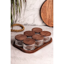 Snippy Bella Yuvarlak 6'lı Vakum Kapaklı Tepsili Cam Kahvaltılık Ahşap - Şeffaf Snippy Bella Yuvarlak 6'lı Vakum Kapaklı Tepsili Cam Kahvaltılık Ahşap - Şeffaf