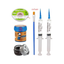 Krem Lehim Mchanc 138 C 42gr Havya Uç Temizleyici Flux Lehim Toplama Cp-1515 Lehim Emme Teli Fırça Seti04