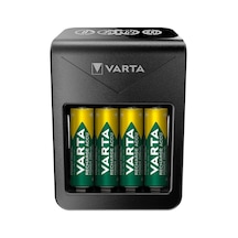 Akü Şarj Cihazı, 4 X Aa 2100 Mah Dahil, Şarj Edilebilir Aa/aaa/9v Ve Usb Cihazlar İçin, Lcd Plug Charger+, Tek Yuvalı Şarj, Siyah