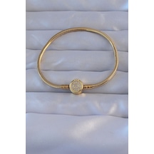 Pirinç Gold Renk Zirkon Taşlı Charm Bileklik - Tj-bb6220 Altın