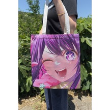 Zipzap Oshi No Ko V3 Yazlık Kışlık Çift Taraflı Kanvas Baskı Bez Çanta Anime Çantası