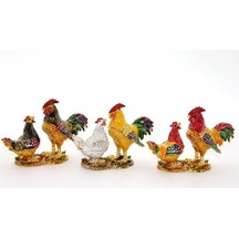 Swarovski Taşlı 2'li Tavuk Model 1